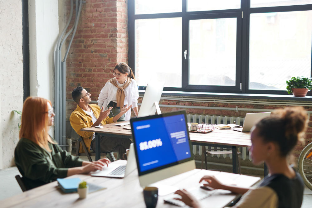 People working in an office