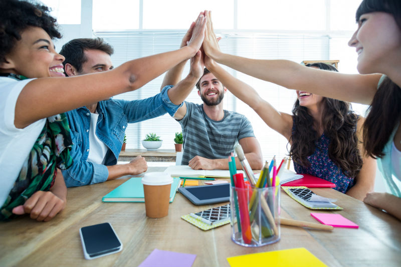 A happy team in office 