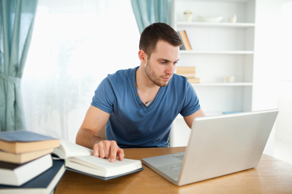 Man working on laptop