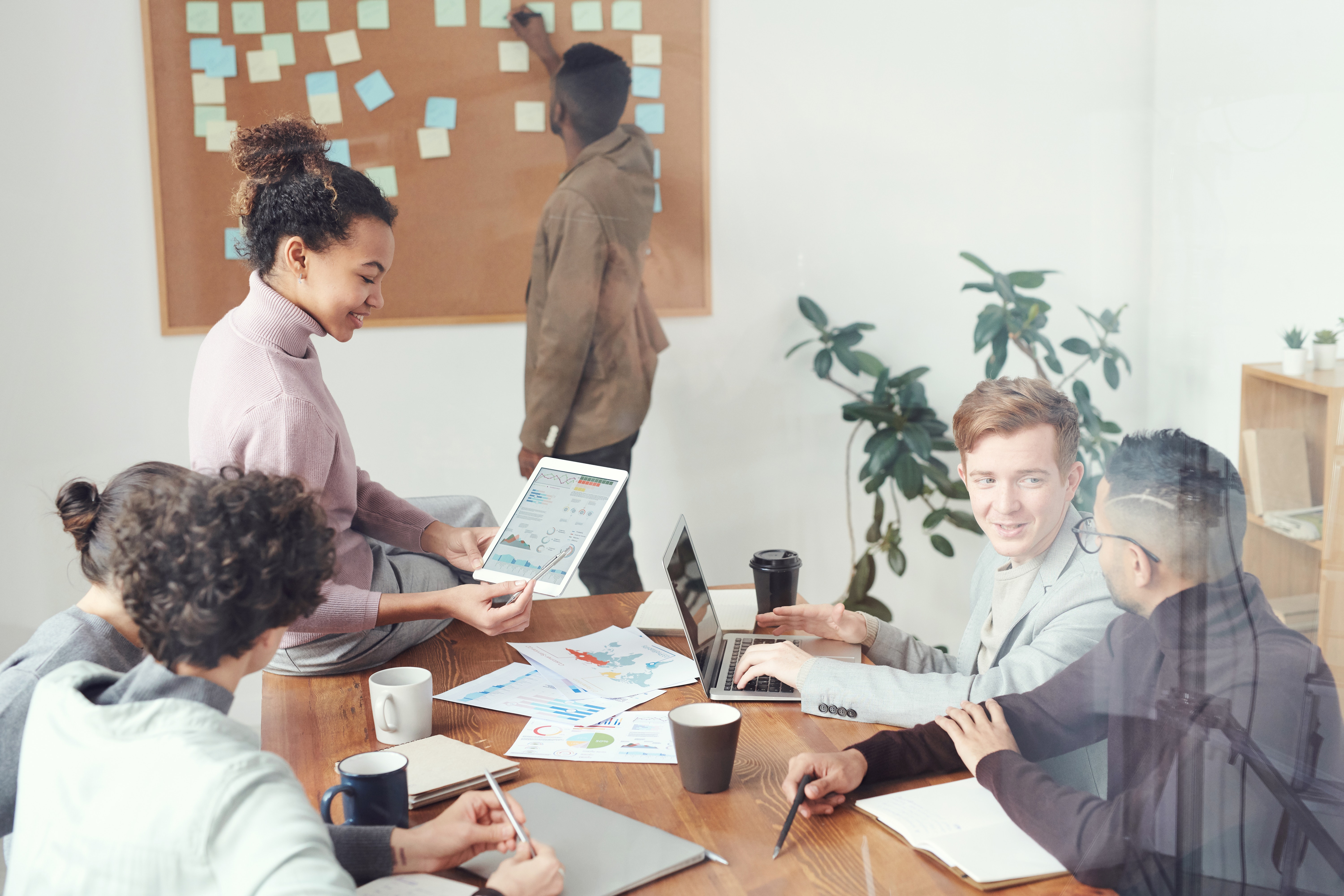 Group of workers in a room